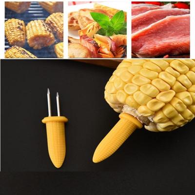 10/12/20/24Pcs Corn Fork BBQ Stainless Steel Corn Holders Anti Scalding Corn Needle Corn On The Cob Double Fork Barbecue Tool