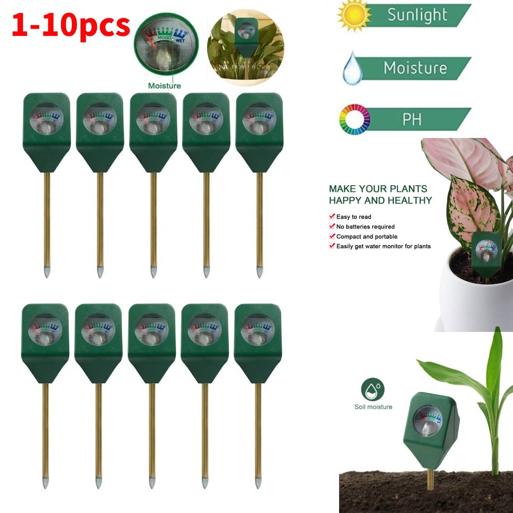 1-10pcs Mini Soil Moisture Meter Metal Probe Gardening Plant Flower Water Analyzer Soil Moisture Tester Hygrometer Detector Tool