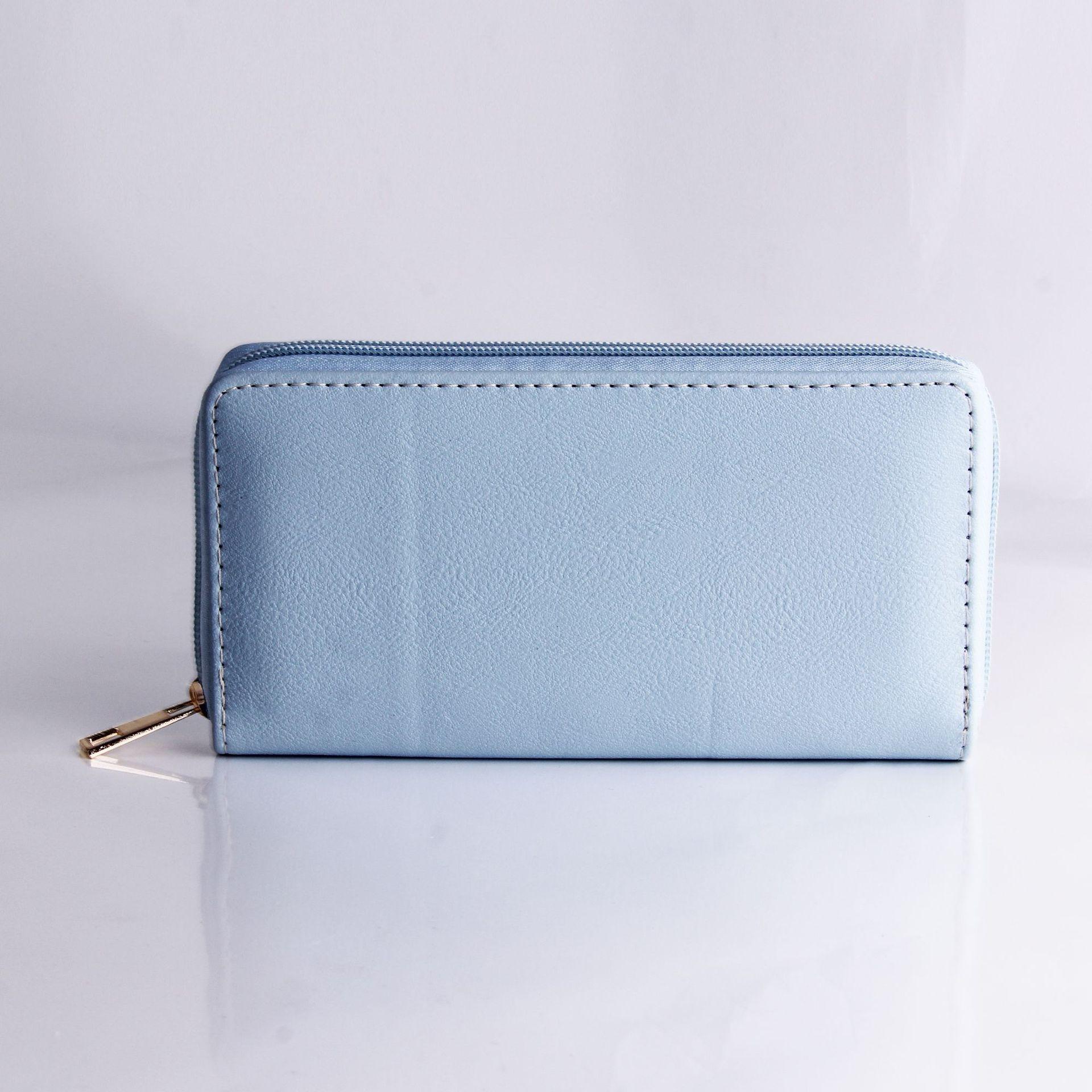 

Однотонный кошелек, длинный цветной кошелек на молнии, кошелек и сумка. светло-синий