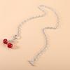 Red Cherry Black Girl Clavicle Summer Necklace Korean Retro Pendant Chain Ornaments Fashion Accessories for Women Creative Gifts