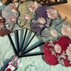 Chinese Style Hanfu Ancient Fan Dance Shooting Long Handled Embroidered Classical Double Sided Fan Female Decorative Fan