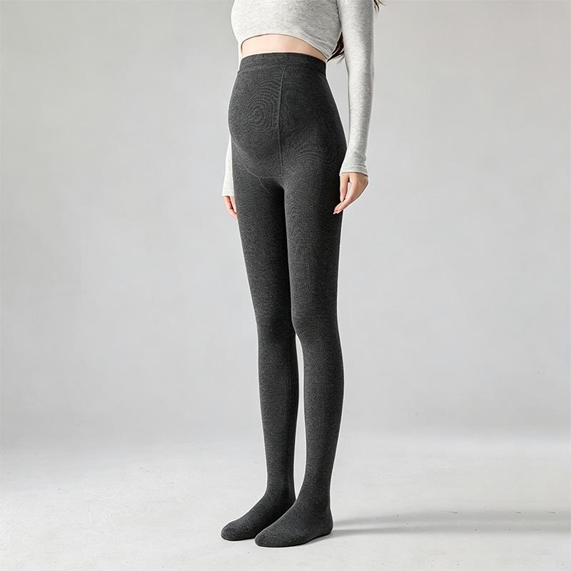 Leggings molletonnés de maternité: Coton Rayé, Collants de Soutien pour Printemps/Automne
