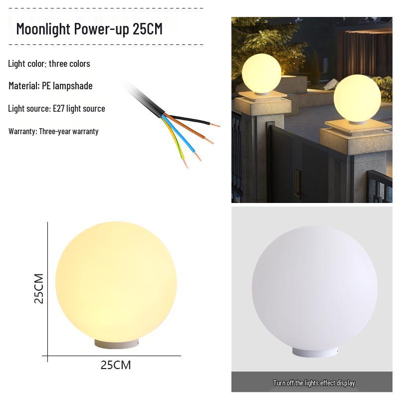 Wasserdichte Solar-Gartenpfostenleuchten - Runde Kugel für Außenpfosten und Zäune
