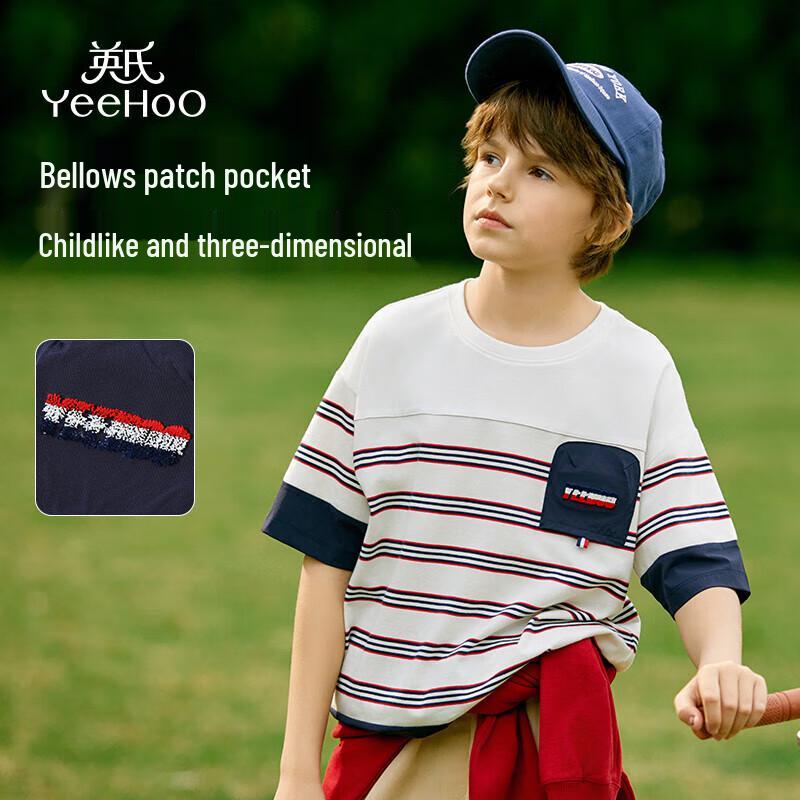 YEEHOO Boy s Academy Stripe Short Sleeve T-Shirt 170