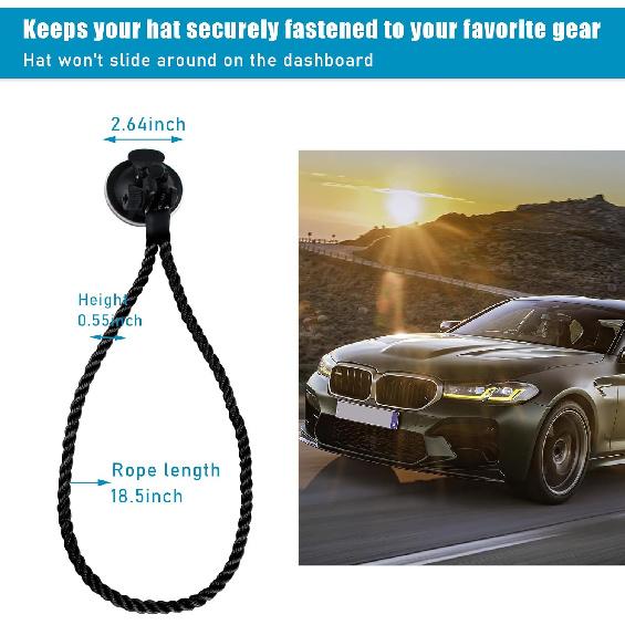 Ziciner Cowboy Hat Mounts For Your Vehicle, Hat Mounts With Suction Cup, Hat Holder Rack To Keeps Your Hat Securely On The Dash, Auto Universal