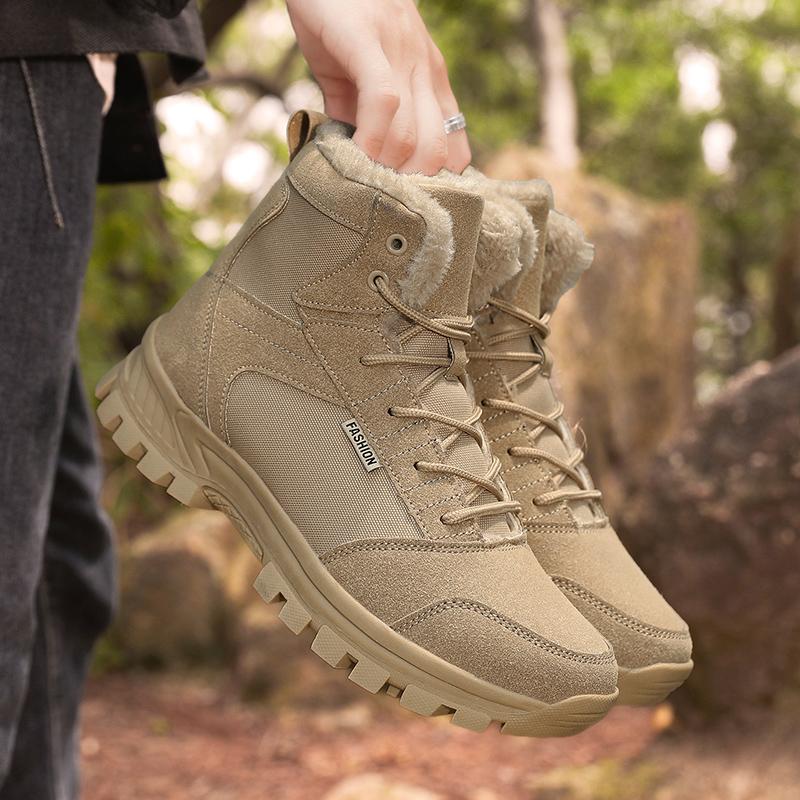 Pánské nepromokavé turistické boty Zimní teplé odolné venkovní sněhule Horolezecké boty Pouštní boty Nadměrná velikost