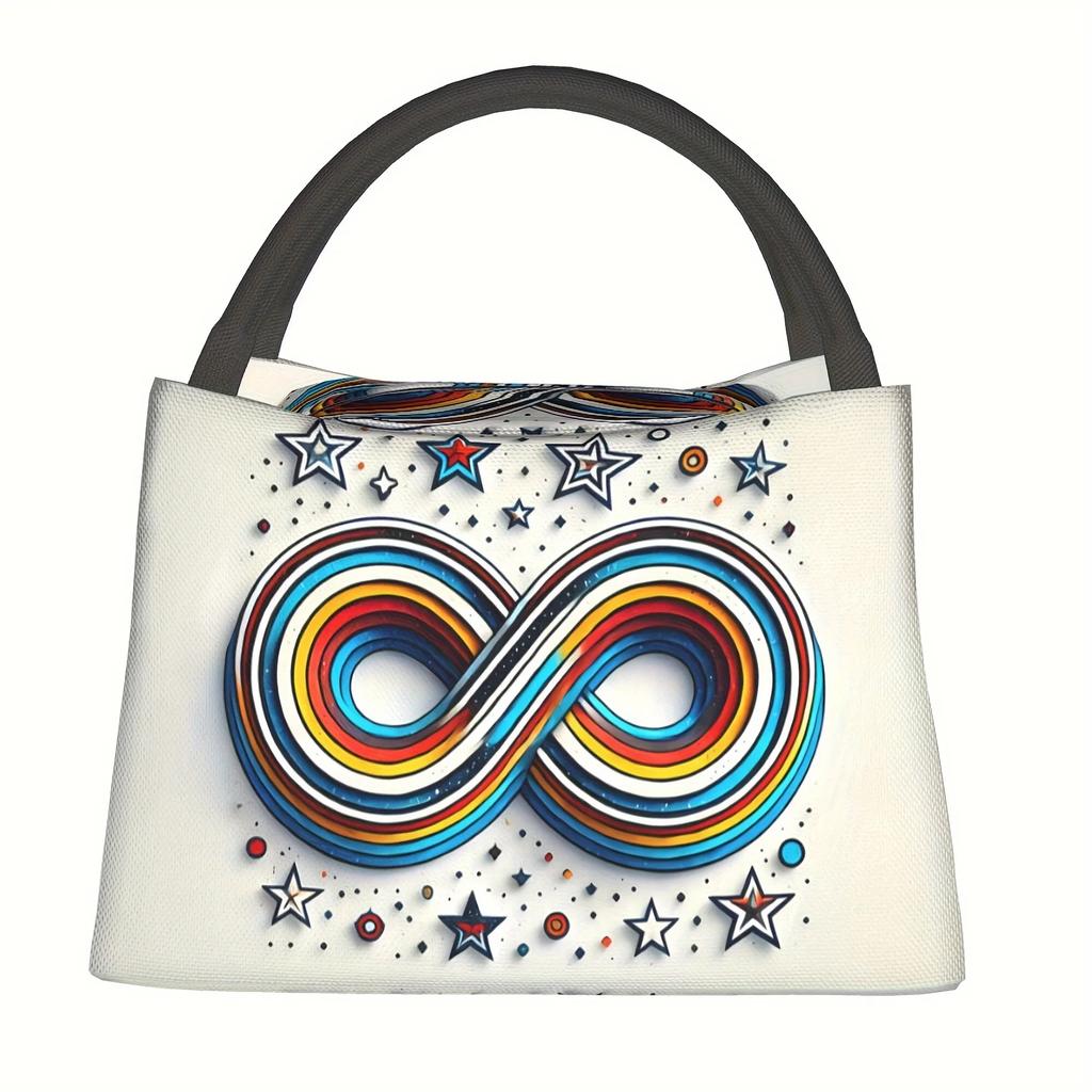 Vibrant Cartoon Insulated Lunch Bag - Reusable, Portable, and Spacious for School, Office, Picnics, Beach Outings, and Hiking