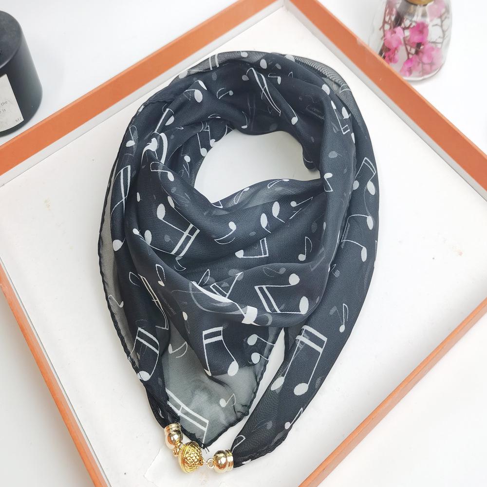 Spring/Summer 2025 Women's High-End Silk Scarf: Magnetic Buckle Triangle Snood for Neck Protection