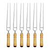 430 Stainless Steel BBQ Skewers with White Beech Handles for Outdoor Grilling Accessories