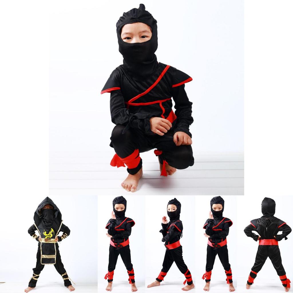 Authentisches Japanisches Krieger Jungen Kinder Ninja Assassine Kostüm für Partys