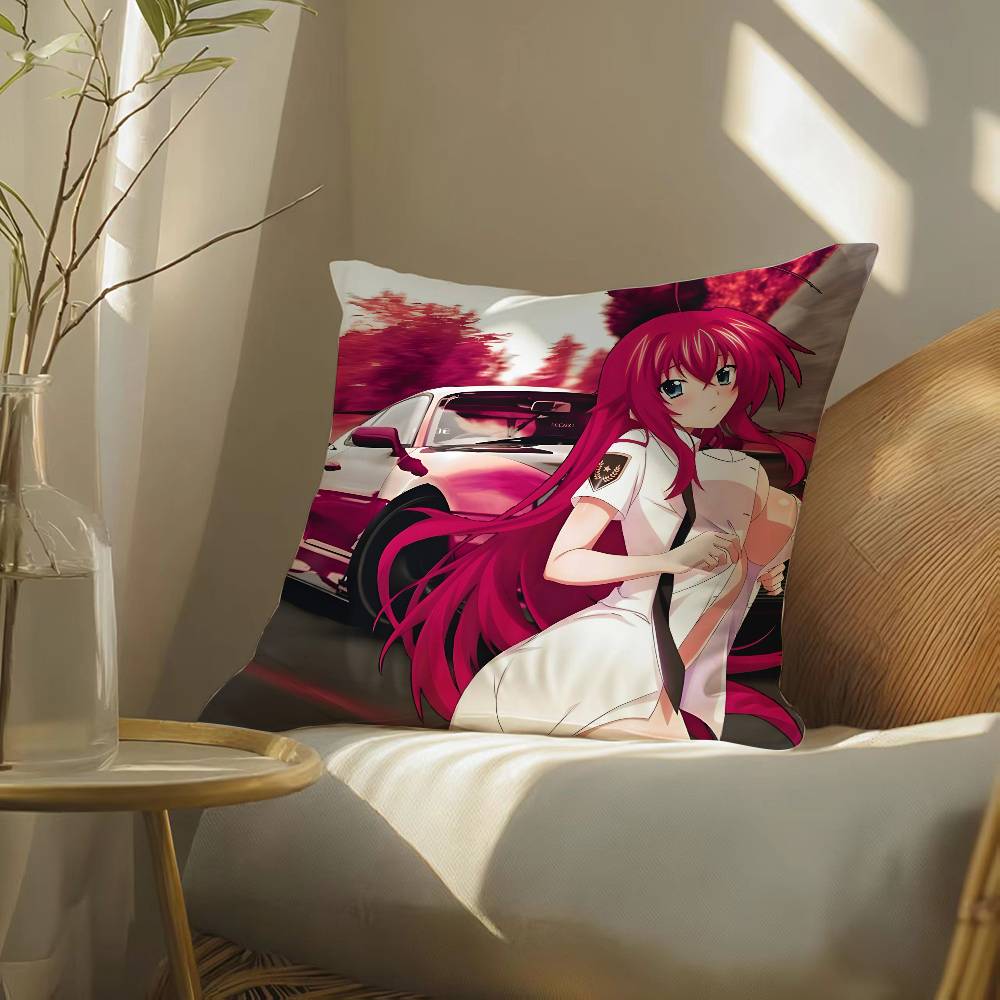 Anime Cartoon High School DxD-Beautiful Pillow Case Silky Elegant Comfort Sofa Bed  Invisible Zipper Beach Pillowcase
