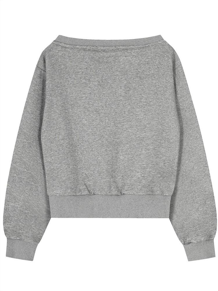 Long sleeve oversized zip-up sexy off the shoulder casual loose women spring autumn sweatshirt tops