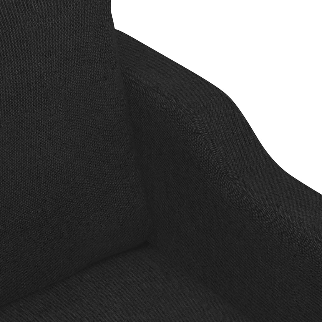 4 Piece Sofa Set with Cushions Black Fabric