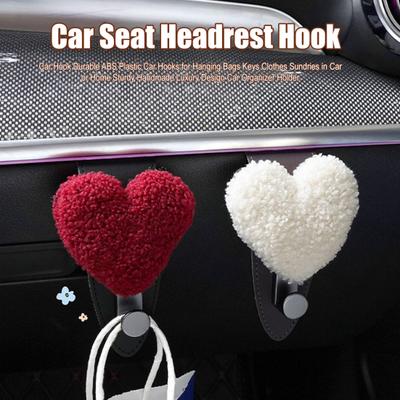 Gancio per Auto Decorazione a Cuore Ecopelle Gancio per Auto Robusto per Appendere Borse Chiavi Vestiti Articoli Vari