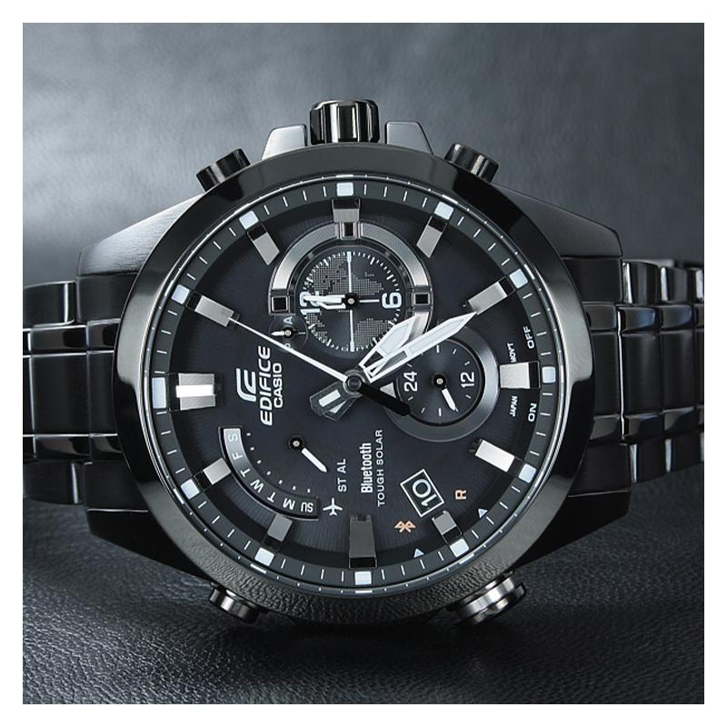 Casio EDIFICE Series Simple Business Casual Date Display Sports Waterproof Solar Quartz Movement Stainless Steel Strap Japanese and EQB-510DC-1A