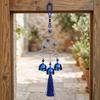 Clopoțel de vânt cu Ochi Răi Albastru pentru Exterior Fluture/Elefant/Copac/Soare/Mână Clopoțel Metalic Decorativ Ornament Suspendat pentru Casă Grădină Balcon