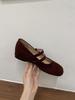 Jonmei for San Nei Heightening Retro Double Buckle with Mary Jane Shoes Single Shoes Autumn New Ballet Beanie Shoes
