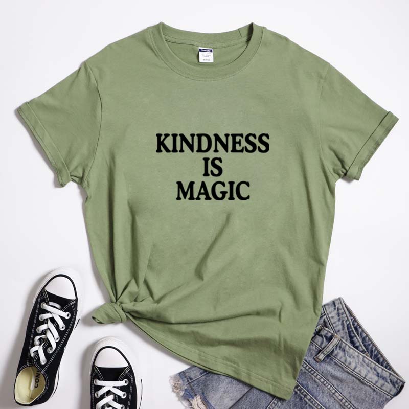 Kindness Is Magic Tshirt Casual Unisex Positivity Inspirational Tshirt Funny Unisex Be Kind Christian Cotton Top Tee