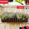 Flowerpot Balcony Terrace Box with Hooks Irrigation System Brown 60cm