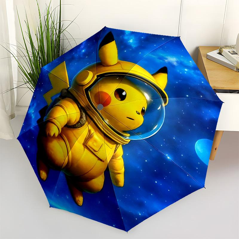 

1pc Pikachu astronaut Automatic Open/Close Umbrella - Compact Travel Umbrella with 8-Rib Durable Frame, Portable for Commuting, yy251023031
