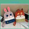 Cartoon Fox And Bunny Plush Backpack With Large Capacity For Kids And Students
