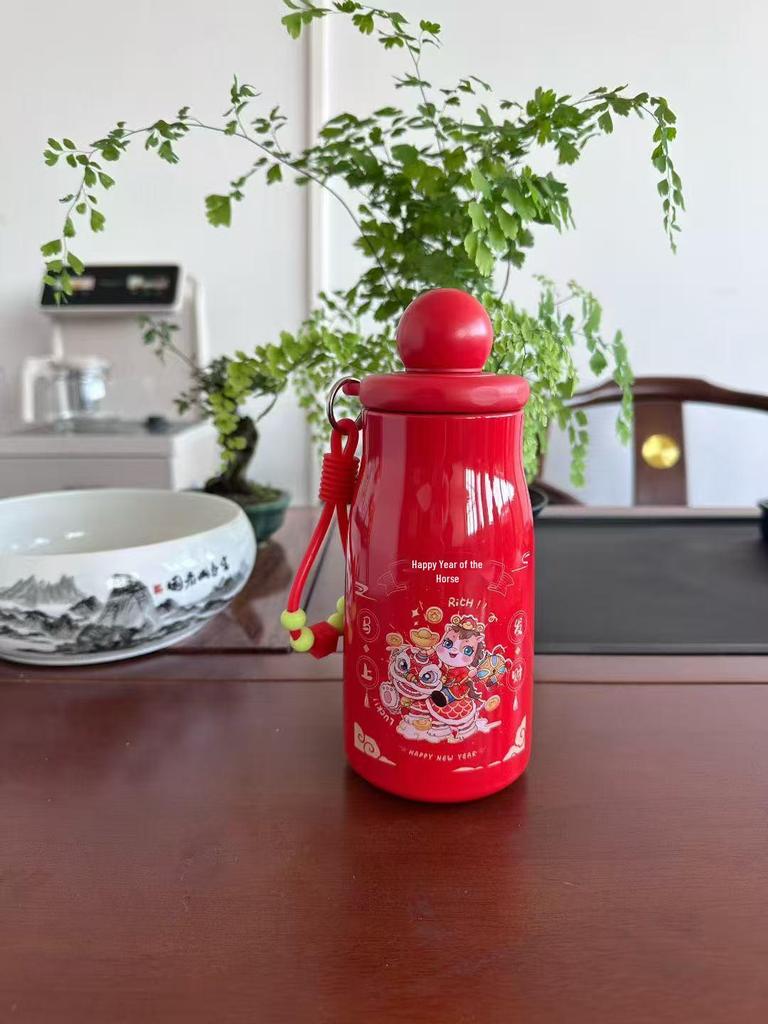 2026 Year of the Horse Stainless Steel Insulated Cup – New Year Souvenir & Gift