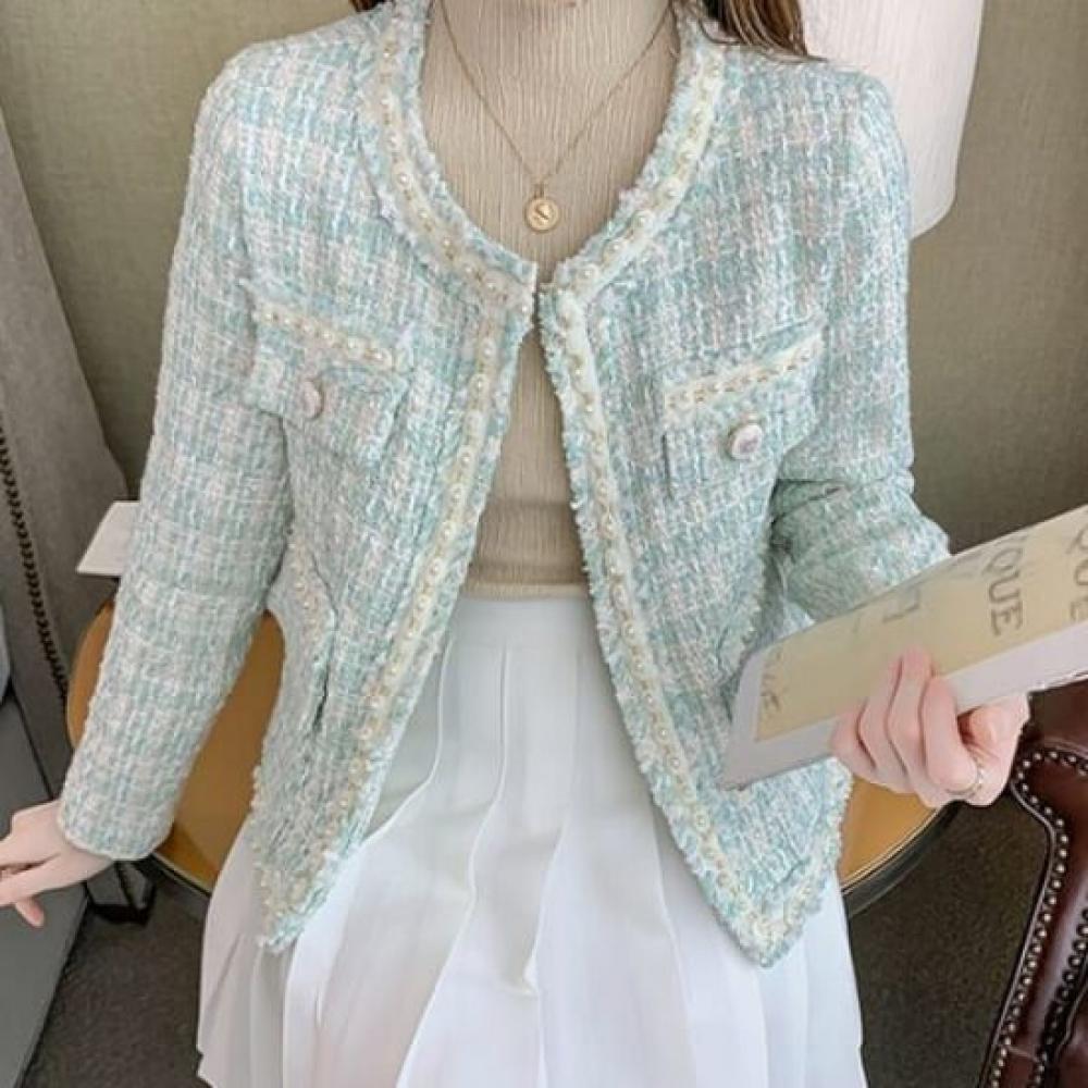 Rellawear Women Pearl Point Tweed Jacket 2color 2503rh04