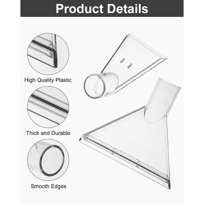 AIMOONSA - 2 embouts aspirateur Ø38 mm pour meubles rembourrés, buse transparente compatible tuyau 38/45 mm