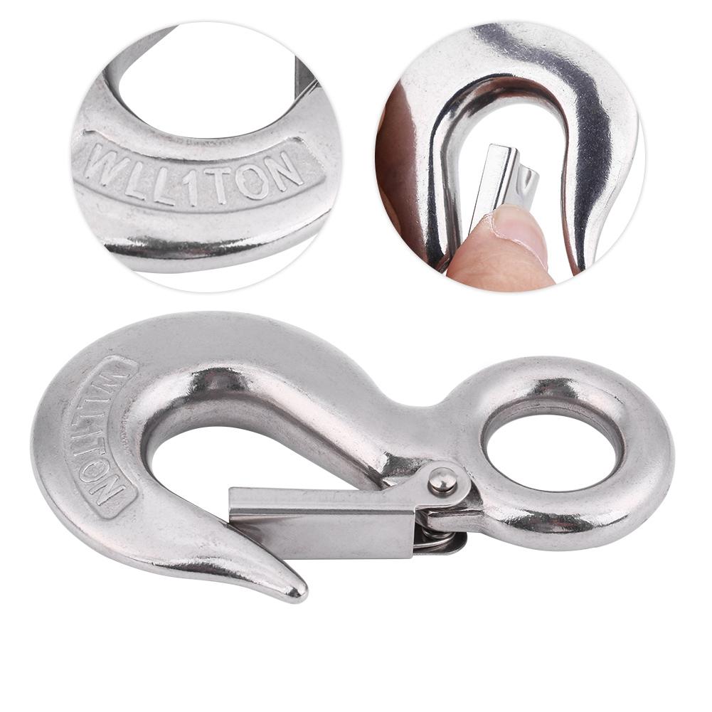 

304 Stainless Steel Authentic Swivel Round Eye Snap Clip Cargo Lifting Hook(115mm 1.0T)