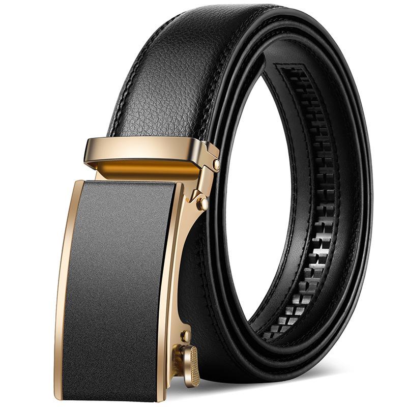 

High-Quality Versatile Leather Belt with Automatic Buckle for Men - Fashionable Korean Style for Formal and Casual Wear 120 cm