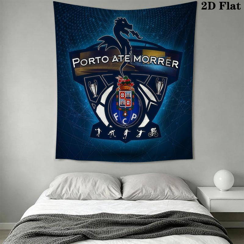 FC Porto Logo Wandbehang Bedruckte Stoffdecke Dekorative Wandteppiche für Schlafzimmer Wohnzimmer Heimdekoration