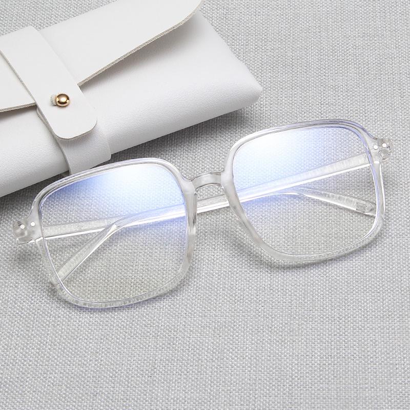 Big Size Eye Glasses Frames Women Square Shape Blue Light Blocking Glasses Women Fashion Trendy Decorative Glass