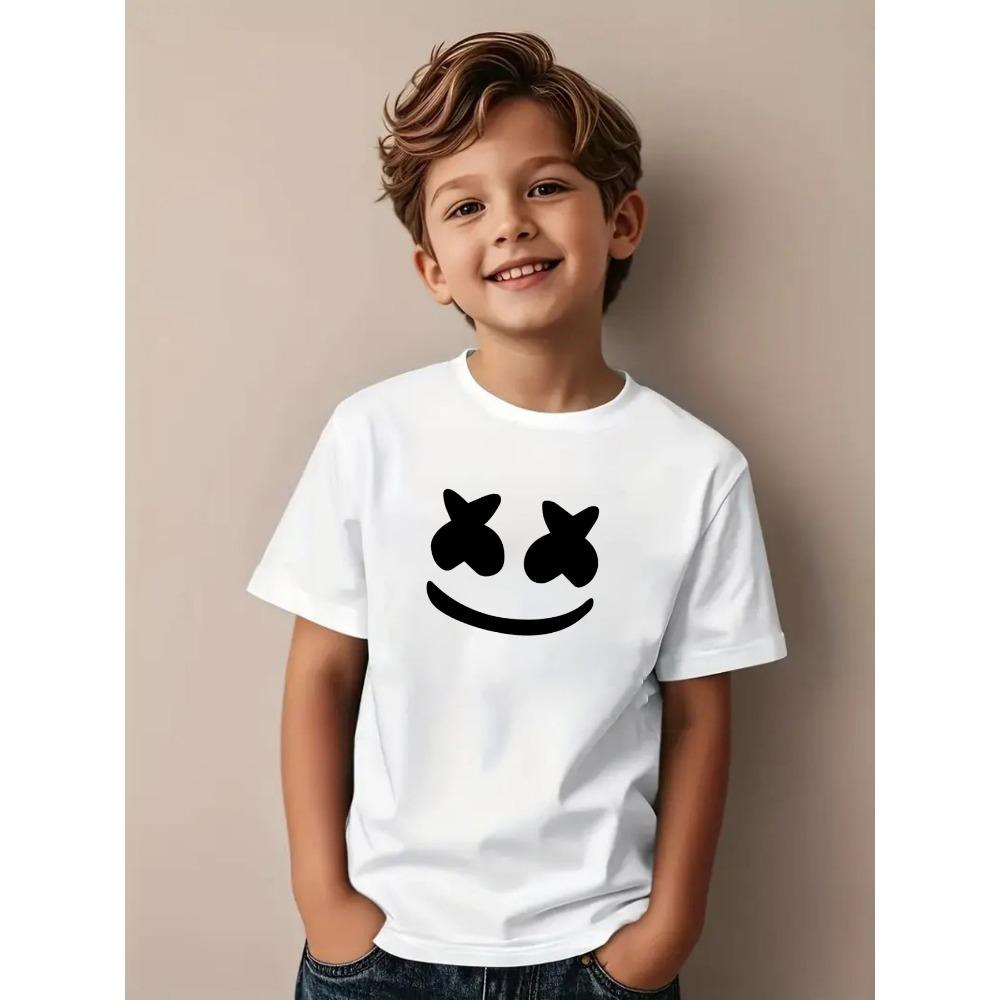 Summer short sleeved shirt with cute cartoon print T-shirt, children's casual T-shirt, women's baby T-shirt, men's baby T-shirt