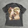 Three Chickens Full Moon Shirt, Cosmic Farm Animal Galaxy Tee