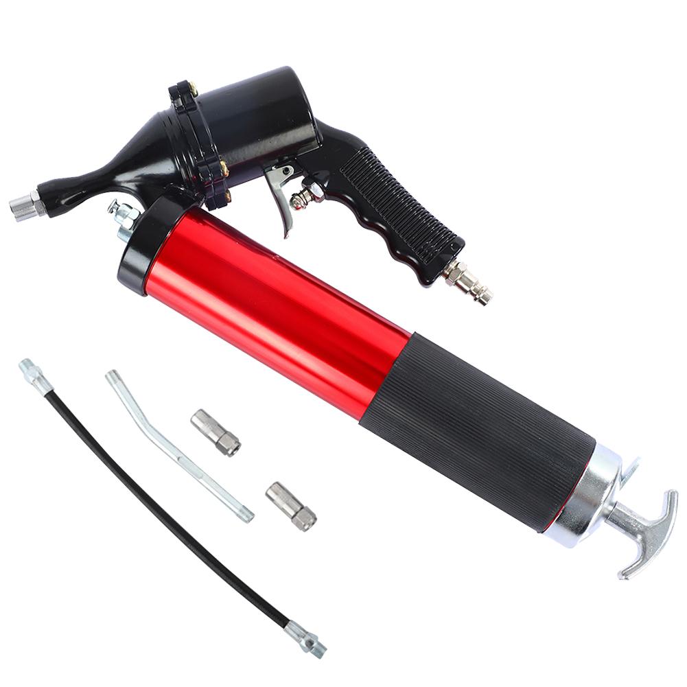 400CC Air Operated Grease Gun Flexible Hose Heavy Duty Air Compressor Grease Gun 2 Coupler Portable Grease Gun 1 Bent Metal Pipe