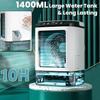 3 Wind Modes Mute Air Cooler Humidifier Portable Air Conditioner Fan Desktop Dual Spray Ultrasonic Atomization Electric Fan