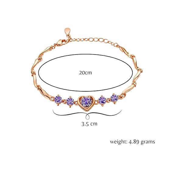 Women's Rose Gold And Silver Plated Heart Shape Bracelet For birthday Gifts