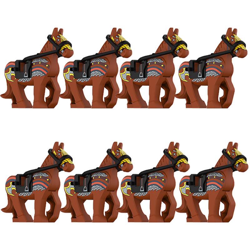 MOC Medieval Military Building Blocks Cavalry Regiment Knight Horse Animal Accessories Set Mini Bricks Buy Goods Boy Toy Gift