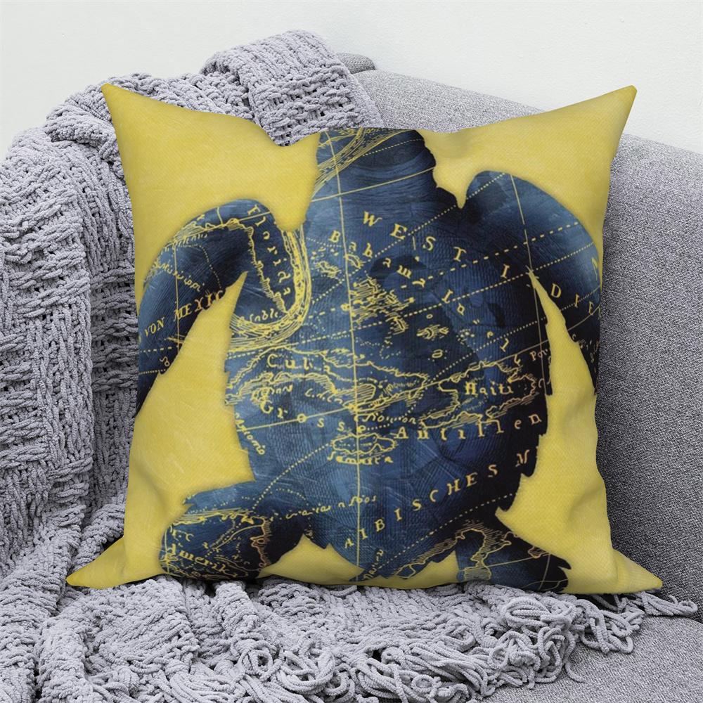 Juste de coussin de canapé bleu, taie d'oreiller, décoration de chambre à coucher, océan, mer, animal