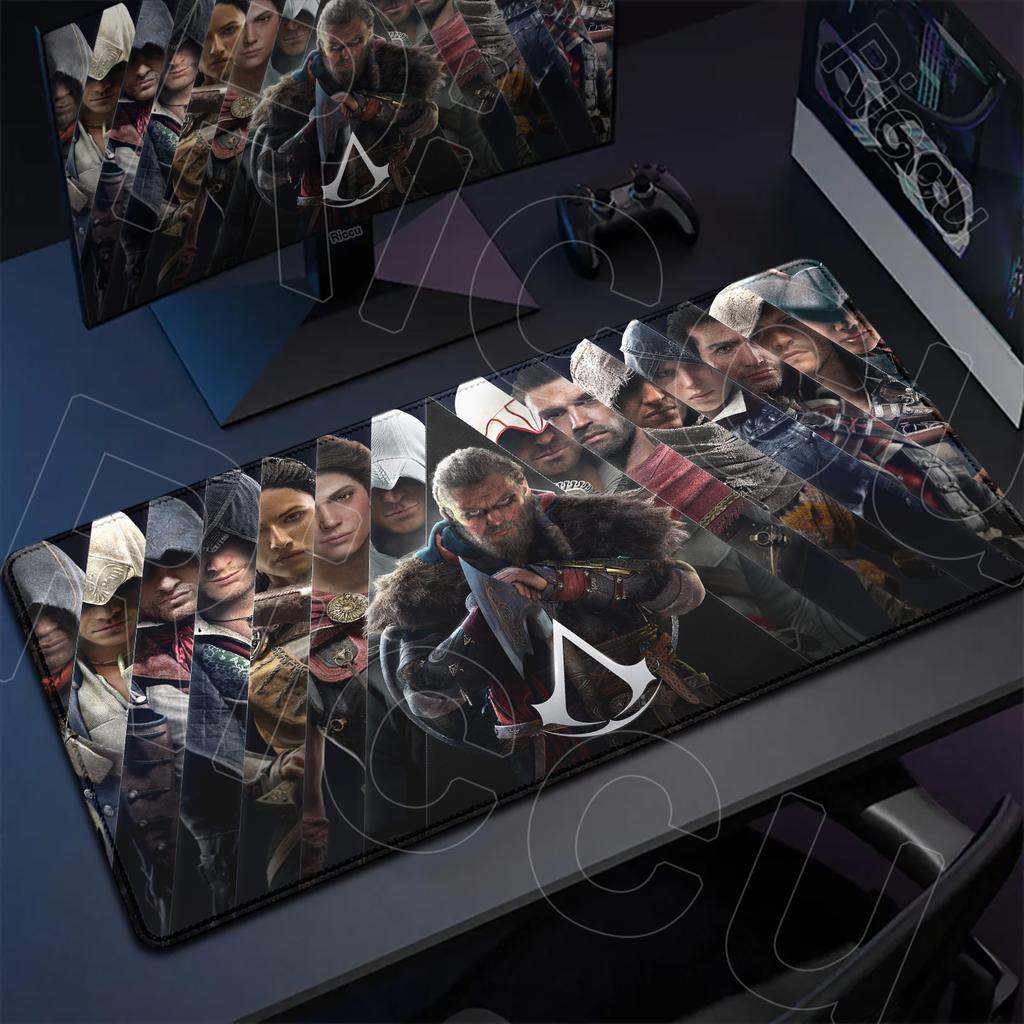 Großes Laptop Gaming Rutschfestes Erweitertes Mauspadd XXL A-Assassin S -Creed E-Sport Geschwindigkeits Tastatur Teppich Student Schreiben Weiches Polster