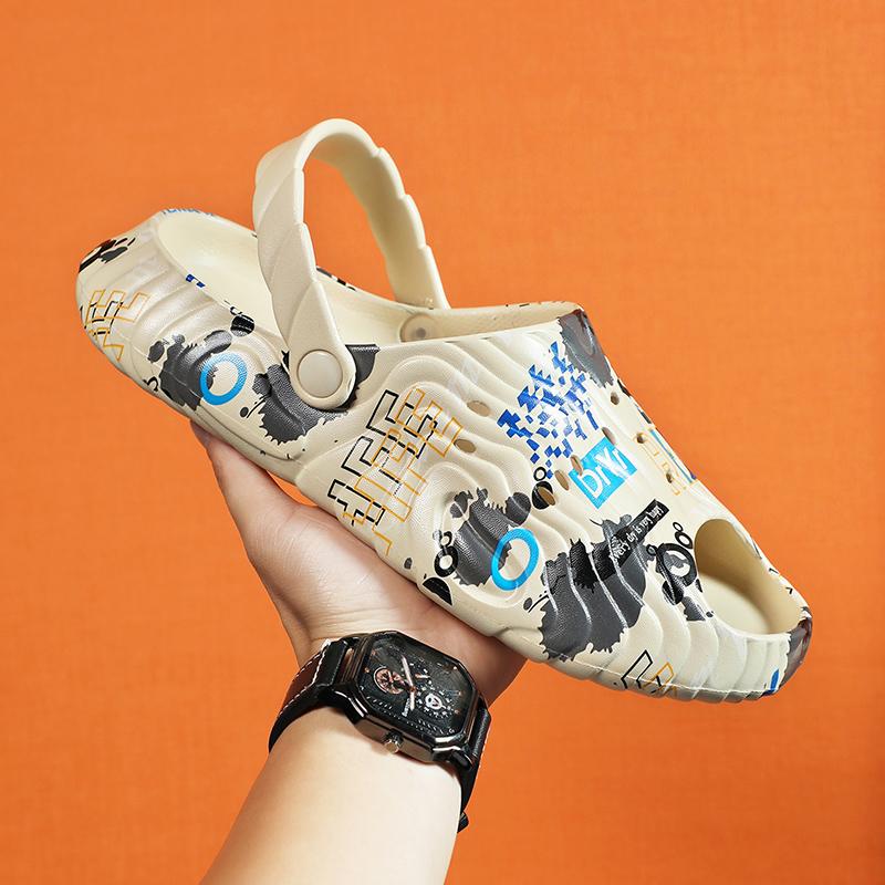 Summer sandals for men and women Lightweight EVA casual couple shoes Outdoor beach flats non-slip Home bathroom shoes Large size