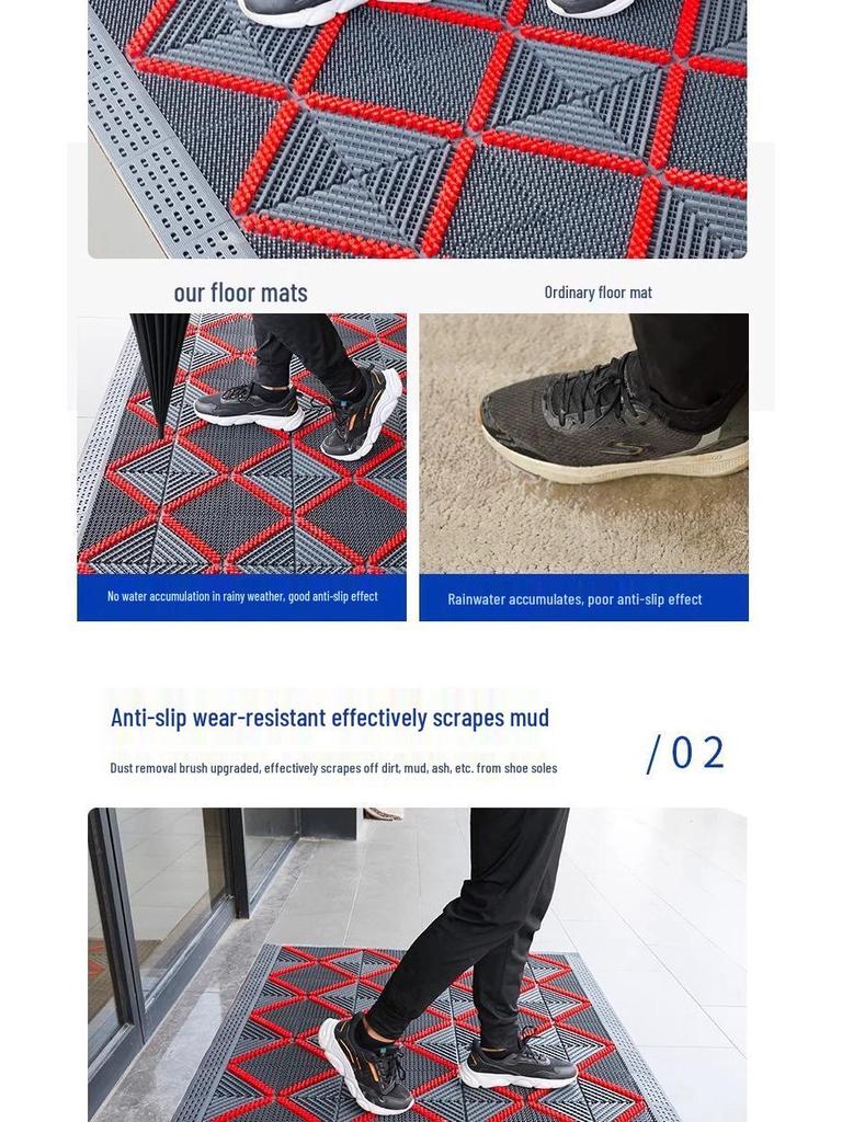 Waterproof Anti-Slip Dust Removal Mat – Three-in-One for Hotel Entrances & Outdoor Use