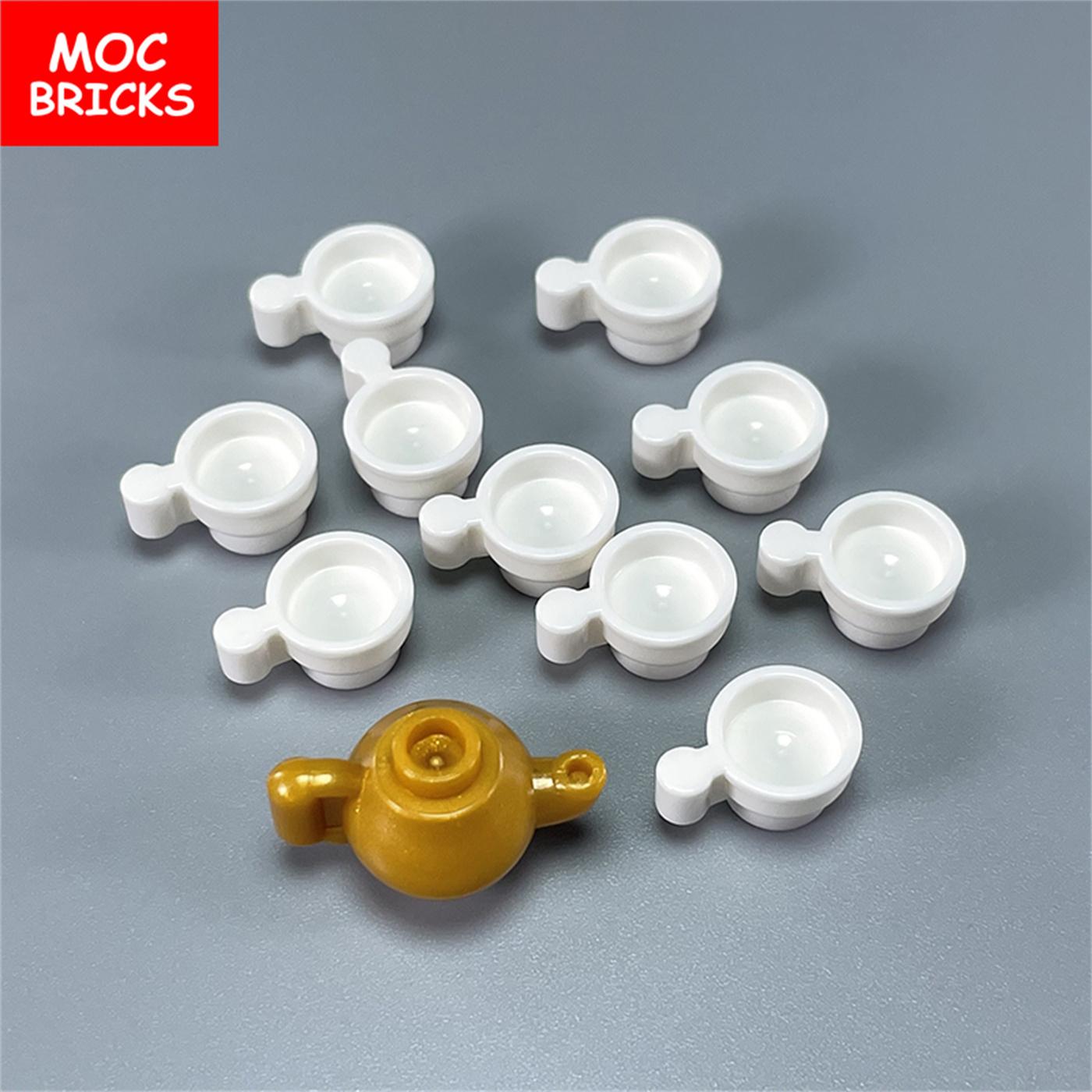 MOC STEINE Utensil Chinesisches Kung Fu Tee Set Kanne Tasse Dschinn Lampe Teekanne Handarbeiten mit 23986 98383 Blöcken Kinderspielzeug Geschenke