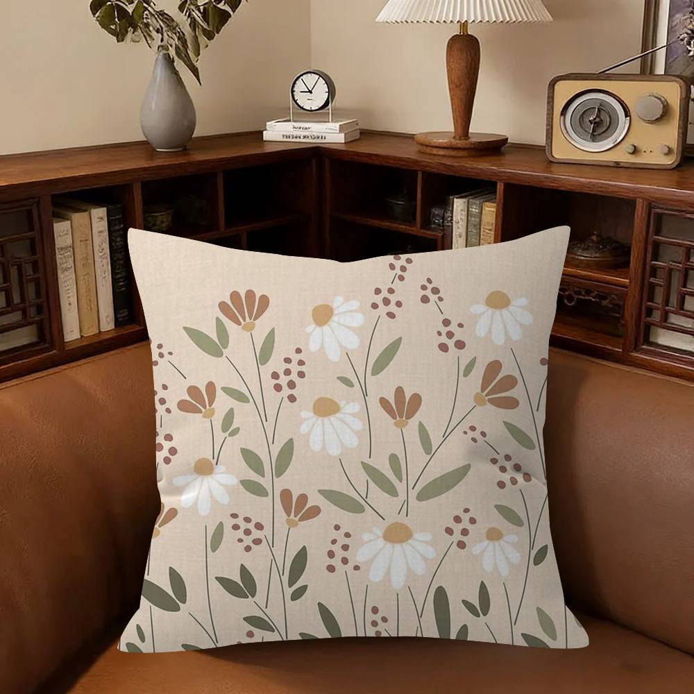 Beauty Freshfloral Pillow Gift Home Office Decoration Bedroom Sofa Car Cushion Cover Case 45X45