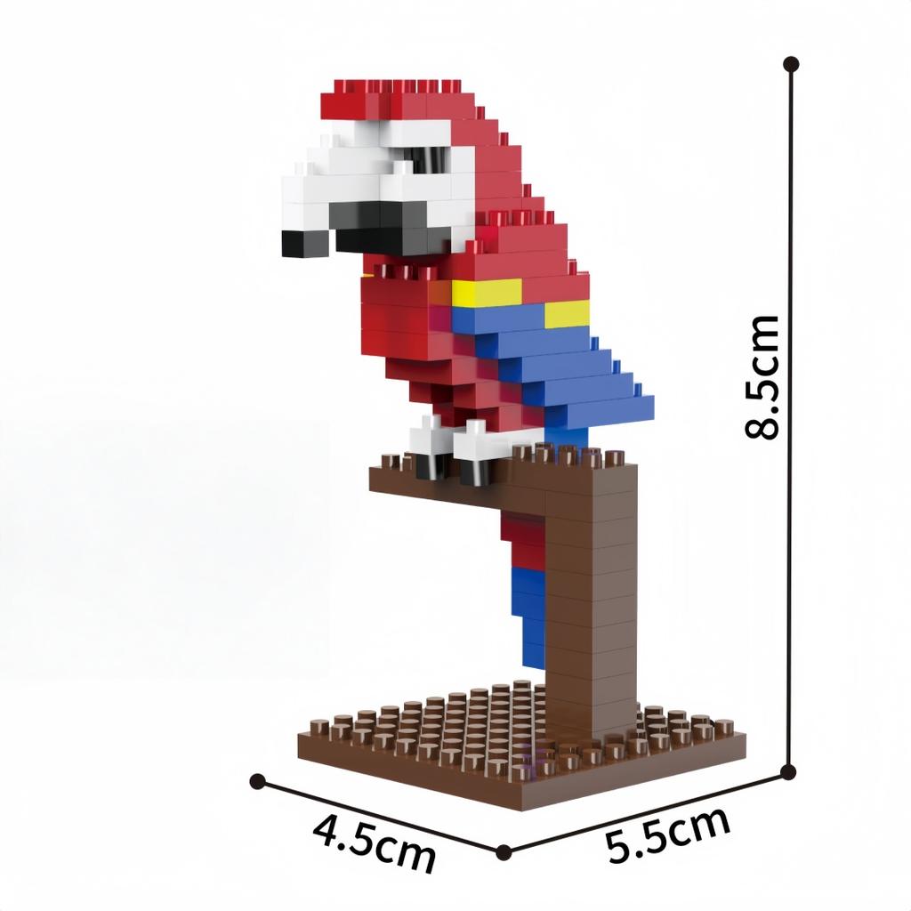 KNEW BUILT 3D Pet Micro Mini Building Block Toy-ToucanPelicanRoosterSeagullMacaw-Fun & Educational GiftKids Favorite Animal