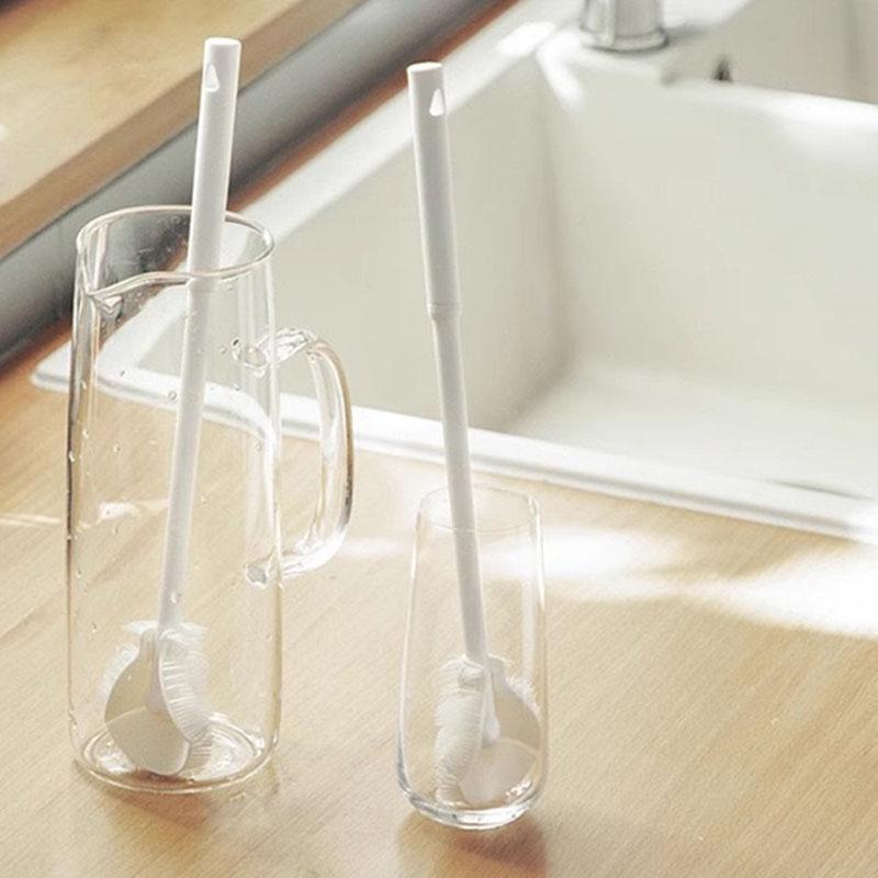 Silicone Bottle Brush Cup Brush Cup Scrubber Glass Cleaner Kitchen Cleaning Tool Long Handle Drink Wineglass Bottle Glass Cup Cleaning Brush