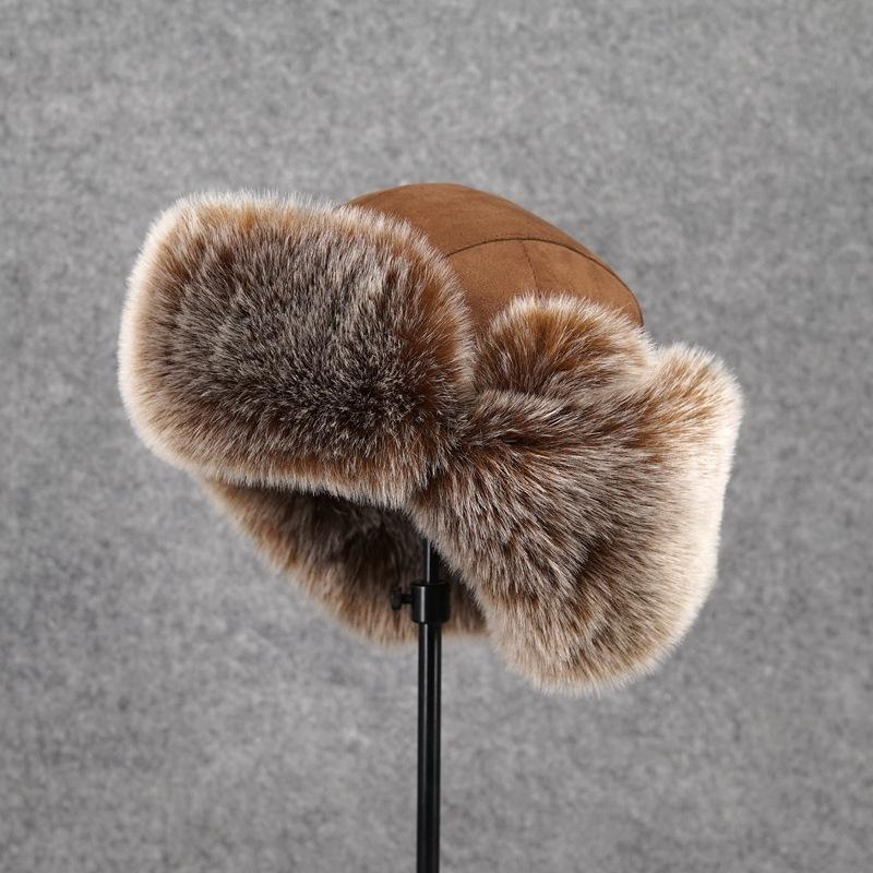 Winter New Bomber Hats For Men Plush Thickened Ear Protection Cappello Invernali Uomo Gorro Ruso Skiing Ushanka Fur Cap