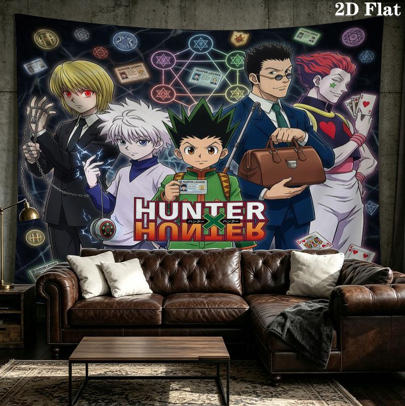 Hunter X Hunter Wall Tapestry Aesthetic Wall Hanging Printed Fabric Blanket Decorative Tapestries For Bedroom Living Room Home Decor