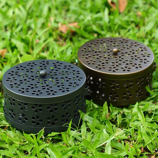 Držák na kadidlo s krytem rukojeti, přenosný, pro vnitřní i venkovní kempování, závěsný, ohnivzdorný kulatý kovový odpuzující spirálový kadidlo