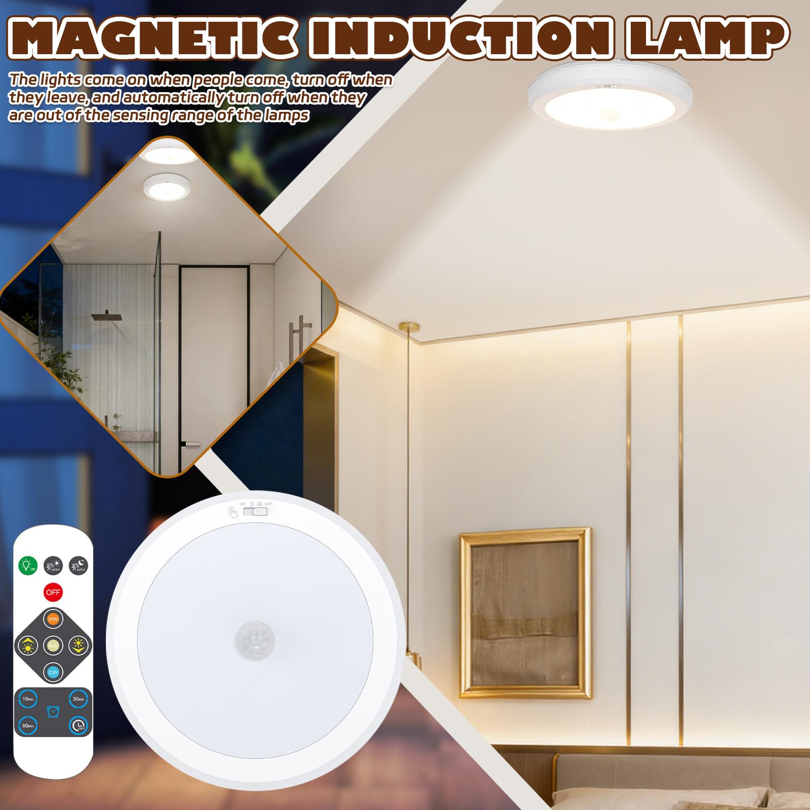 

Magnetic Wireless Pendant Lamp, Battery-powered, Suitable For Stairs, Terraces, Corridors, With Remote Control Function one size білий